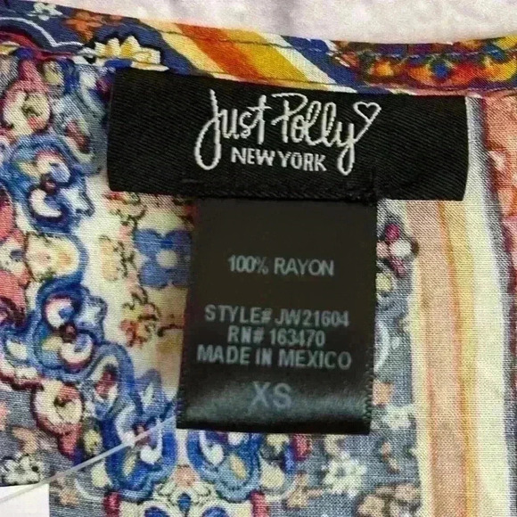 Just Polly Women's blouse Multi-color Size XS - Picture 3 of 6